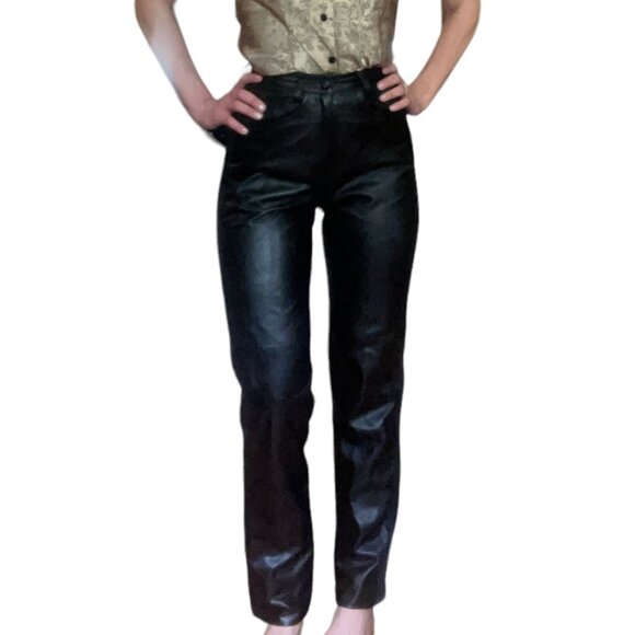 VTG Leather High Waisted Pants - Picture 1 of 10